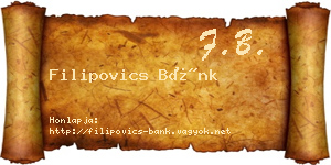 Filipovics Bánk névjegykártya